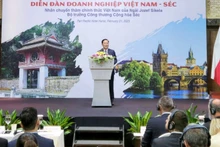 Руководитель VCCI выступает на бизнес-форуме.