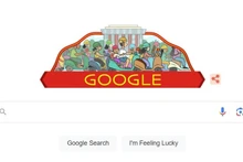 Главная страница Google с дудлом.