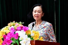 Товарищ Чыонг Тхи Май выступает на встрече с избирателями. Фото: daibieunhandan.vn