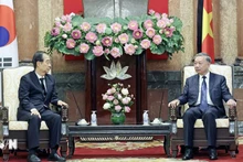 Президент То Лам и Премьер-министр Южной Кореи Хан Док Су. Фото: ВИА