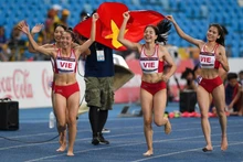 Вьетнамские спортсменки привезли золотую медаль с Чемпионата Азии по легкой атлетике среди женщин. Фото: VOV