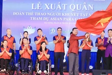 На церемонии проводов вьетнамской спортивной делегации для участия в ASIAN Para Games 4. 