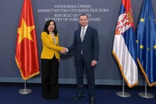 Замминистра иностранных дел Ле Тхи Тху Ханг и Государственный секретарь Министерства иностранных дел Сербии Дамьян Йович. Фото: ВИА