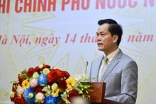 Замминистра иностранных дел Ха Ким Нгок выступает на конференции. Фото: baoquocte.vn