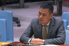 Посол Данг Хоанг Жанг выступает на заседании. Фото: baoquocte.vn