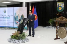Посол Вьетнама в Брунее Чан Ань Ву выступает с речью. Фото: ВИА