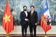 Президент Вьетнама Лыонг Кыонг (справа) и Президент Чили Габриэль Борич. Фото: ВИА