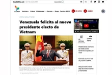 На сайте телеканала TVSUR сообщается о 8-й сессии НС XV созыва, на ней НС избрало товарища Лыонг Кыонга Президентом СРВ, а также опубликован полный текст поздравительного послания от Президента Николаса Мадуро Президенту Лыонг Кыонгу. Фото с экрана