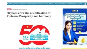 21 апреля на электронном сайте газеты «Khmer Times» была опубликована статья, восхваляющая историческую победу Вьетнама 30 апреля 1975 года (фото с экрана). Фото: ВИА