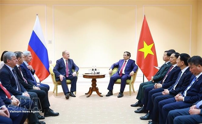 Премьер-министр Фам Минь Тьинь принимает товарища Геннадия Зюганова, Председателя Коммунистической партии Российской Федерации. (Фото: ВИА)