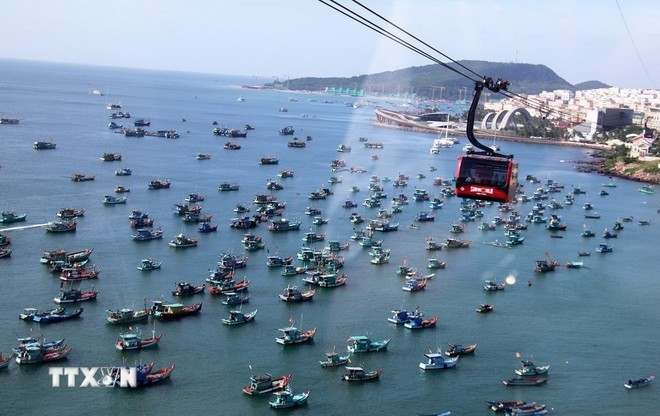 Самая длинная в мире морская канатная дорога Хонтхом в специальной зоне Фукуок. (Фото: ВИА)