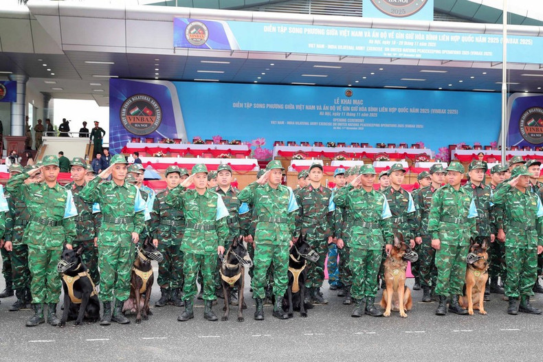 Офицеры и военнослужащие пограничных войск Вьетнама принимают участие в учениях. (Фото: ВИА)