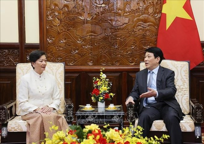 Президент государства Лыонг Кыонг принимает Посла Королевства Камбоджа во Вьетнаме Чеа Кимтха. (Фото: ВИА)