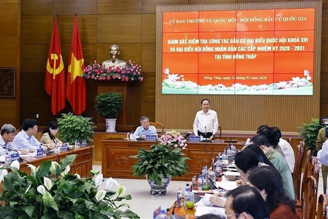 Председатель Национального собрания Чан Тхань Ман выступает с речью. (Фото: ВИА)