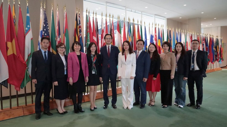 Делегация Вьетнама на голосовании. (Фото: ВИА)