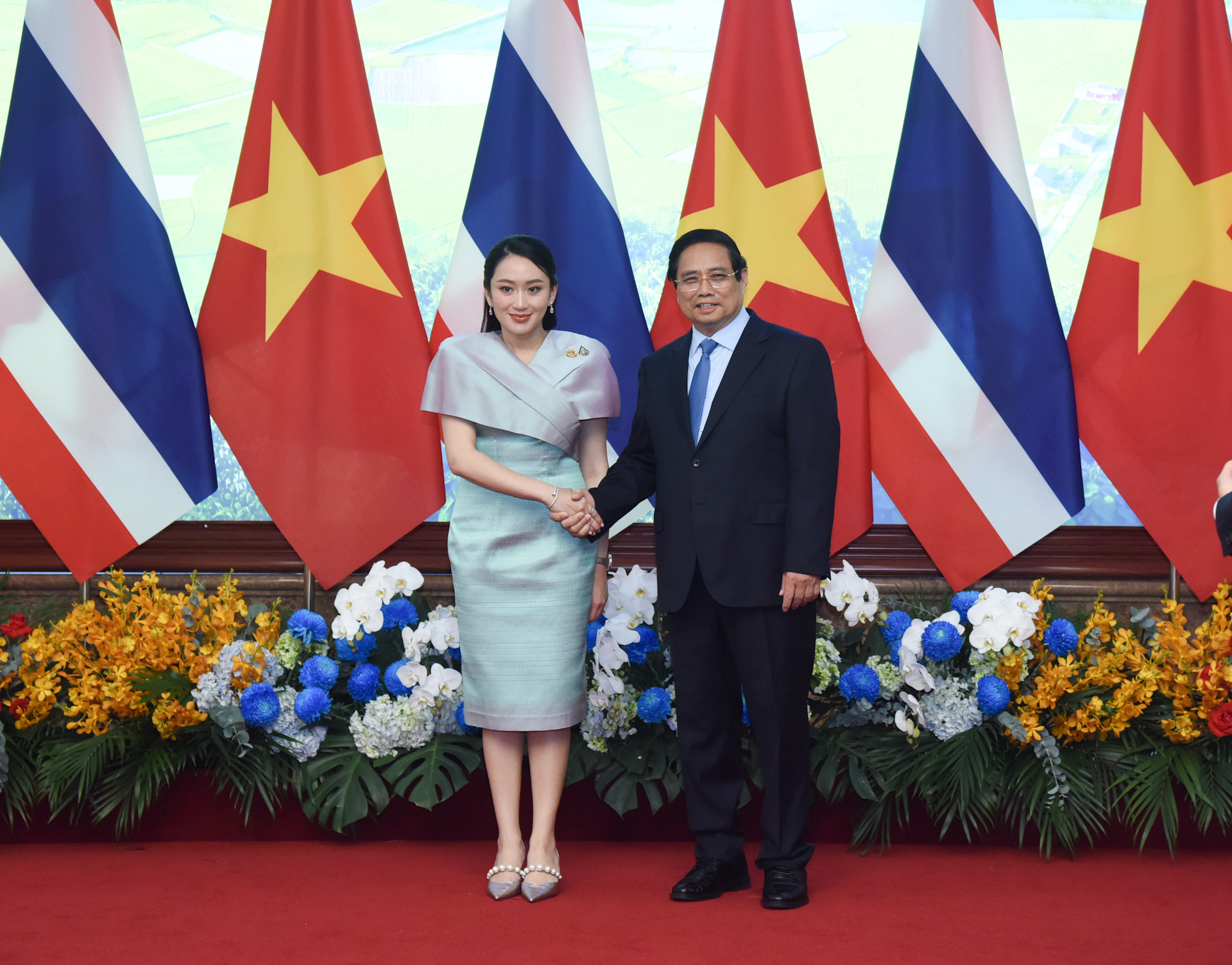 Премьер-министр Фам Минь Тьинь и Премьер-министр Таиланда Пхетхонгтхан Чинават.