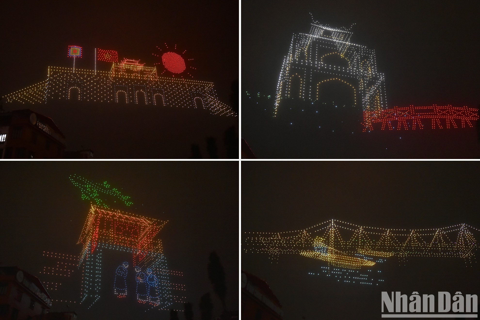 Художественные световые номера, рассказывающие историю «Один день столицы – Тысяча лет истории», освещают небо над Ханоем в канун Тэта. Художественные световые номера, рассказывающие историю «Один день столицы – Тысяча лет истории», освещают небо над Ханоем в канун Тэта.