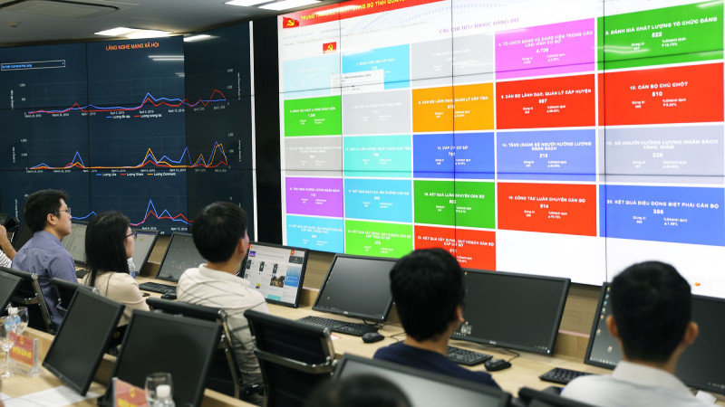 Кабинет управления Центра умных операций провинции Куангнинь (июль 2019 г.). Фото: До Фыонг Кабинет управления Центра умных операций провинции Куангнинь (июль 2019 г.). Фото: До Фыонг