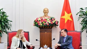 Министр иностранных дел Ле Хоай Чунг принял Хелене Будлигер Артиеда, руководитель Государственного секретариата Федерального департамента по экономическим вопросам Швейцарии. Фото: МИД