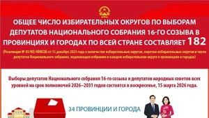 По всей стране насчитывается 182 избирательных округа по выборам депутатов Национального собрания XVI созыва
