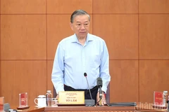 Генеральный секретарь ЦК КПВ То Лам выступает на рабочей встрече. Фото: Данг Кхоа