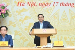 Премьер-министр Фам Минь Тьинь выступает на заседании. Фото: Чан Хай