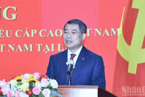 Премьер-министр Ле Минь Хынг выступает с речью. Фото: Тхань Зянг