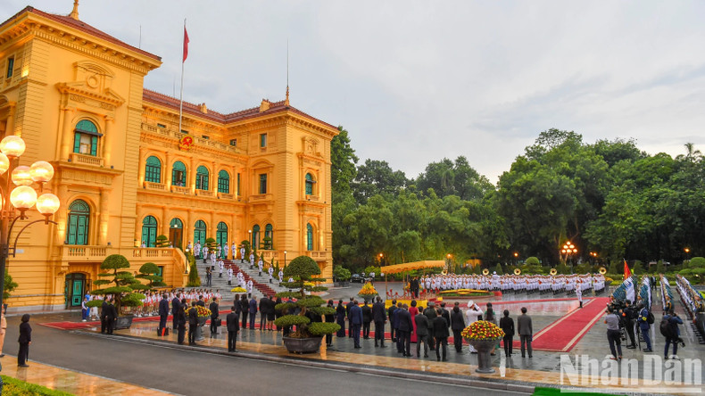 Общий вид церемонии встречи. Фото: Тхэ Дай