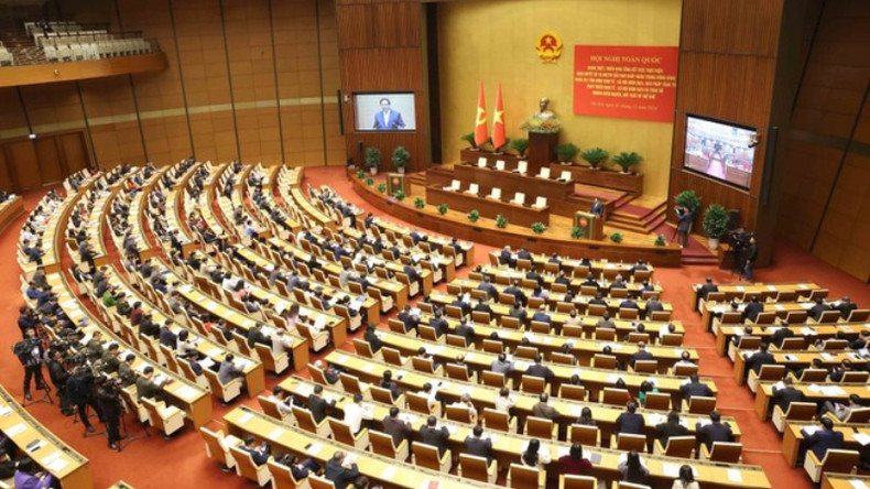 Политбюро и Секретариат ЦК КПВ проводят всенациональную конференцию по рассмотрению хода выполнения Резолюции №18-NQ/TW ЦК КПВ XII созыва. Политбюро и Секретариат ЦК КПВ проводят всенациональную конференцию по рассмотрению хода выполнения Резолюции №18-NQ/TW ЦК КПВ XII созыва.