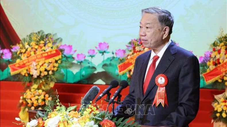 Президент То Лам выступает на церемонии. Фото: ВИА Президент То Лам выступает на церемонии. Фото: ВИА