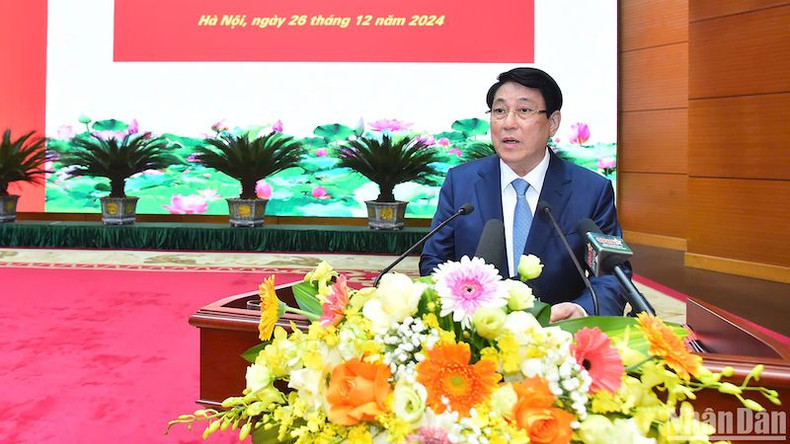 Президент Лыонг Кыонг выступает на конференции. Фото: Тхюи Нгуен Президент Лыонг Кыонг выступает на конференции. Фото: Тхюи Нгуен