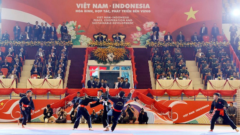 Представление традиционных вьетнамских боевых искусств. Фото: ВИА