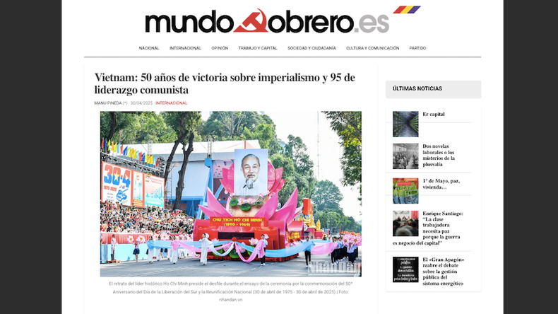 Статья на сайте Mundo Obrero. Статья на сайте Mundo Obrero.