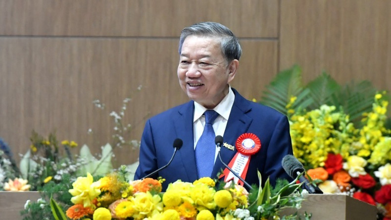 Генеральный секретарь ЦК КПВ То Лам выступает на конференции. Фото: Данг Кхоа Генеральный секретарь ЦК КПВ То Лам выступает на конференции. Фото: Данг Кхоа