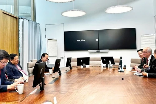 Вице-премьер Вьетнама Нгуен Тьи Зунг проводит рабочую встречу с представителями корпорации AstraZeneca. Фото: VGP