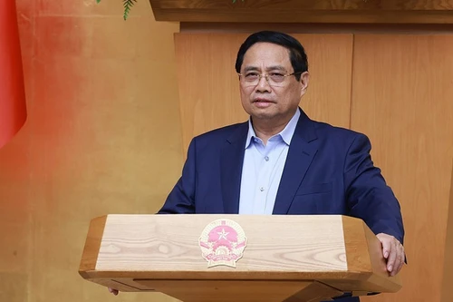 Премьер-министр Фам Минь Тьинь председательствует на специальном заседании Правительства. Фото: ВИА