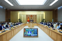 Совещание по ускорению темпов реализации восстановления и ремонта жилья для семей, пострадавших от стихийных бедствий в Центральном Вьетнаме. (Фото: ВИА)