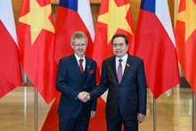 Председатель Национального собрания Вьетнама Чан Тхань Ман и Председатель Сената Парламента Чешской Республики Милош Выстрчил. (Фото: Зюи Линь)