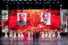 Артисты исполняют вьетнамские и китайские песни.