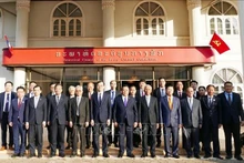 Делегаты Вьетнама и Лаоса на переговорах. (Фото: ВИА)