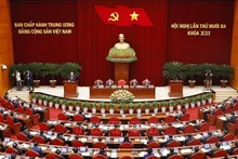 Открывающее заседание 13-го пленума Центрального комитета Коммунистической партии Вьетнама 13-го созыва. (Фото: ВИА)