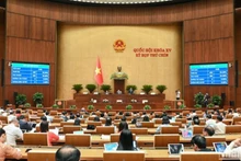 Результаты голосования по принятию Резолюции НС о внесении изменений и дополнений в отдельные положения Конституции 2013 года. (Фото: Тхюи Нгуен)