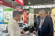 Генеральный секретарь Итальянско-вьетнамской торговой палаты Вальтер Кавренги посещает вьетнамский павильон. (Фото: ВИА)