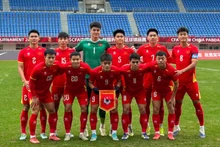 Стартовый состав сборной U22 Вьетнама в матче против сборной U22 Южной Кореи. (Фото: Федерация футбола Вьетнама)