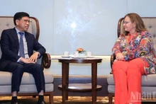 Заместитель министра Нгуен Суан Санг на переговорах с Министром Аукье де Фрис.