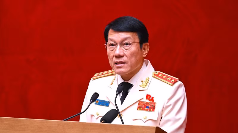 Генерал армии Лыонг Там Куанг выступает на закрытии конференции. Фото: bocongan.gov.vn