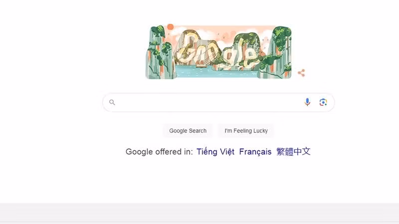 Изображение бухты Халонг на главной странице Google.