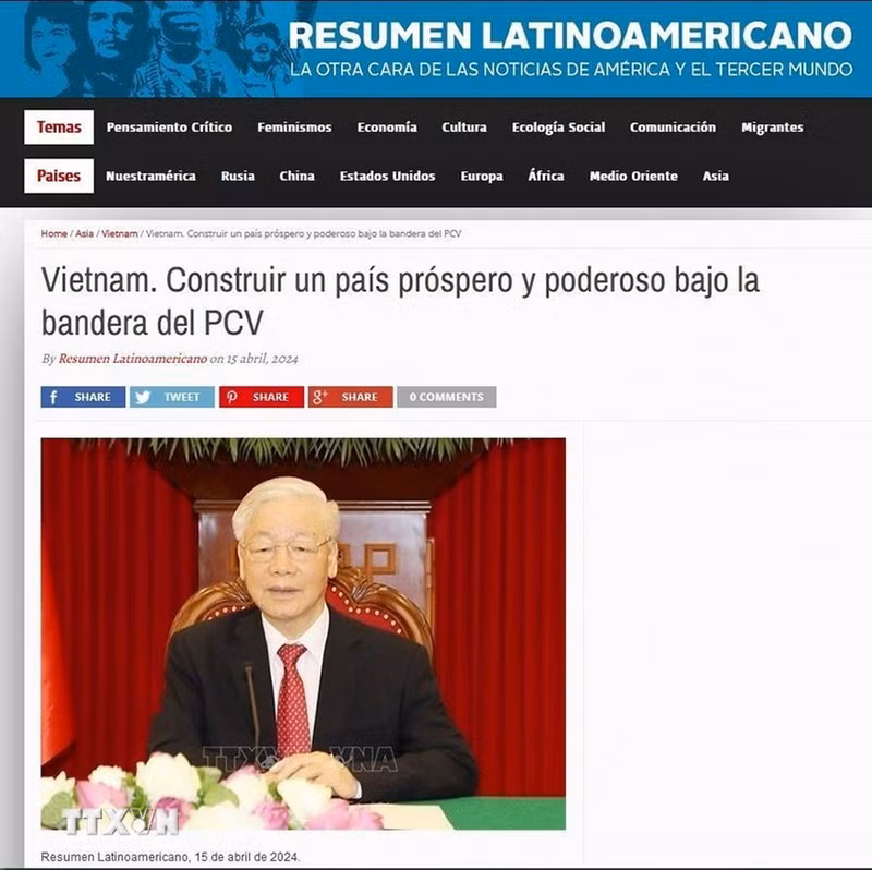 Статья, опубликованная на сайте газеты «Resumen Latinoamericano». Фото: ВИА