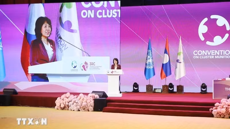 Заместитель министра иностранных дел Вьетнама Нгуен Тхи Хоанг Ван выступает на конференции. Фото: ВИА