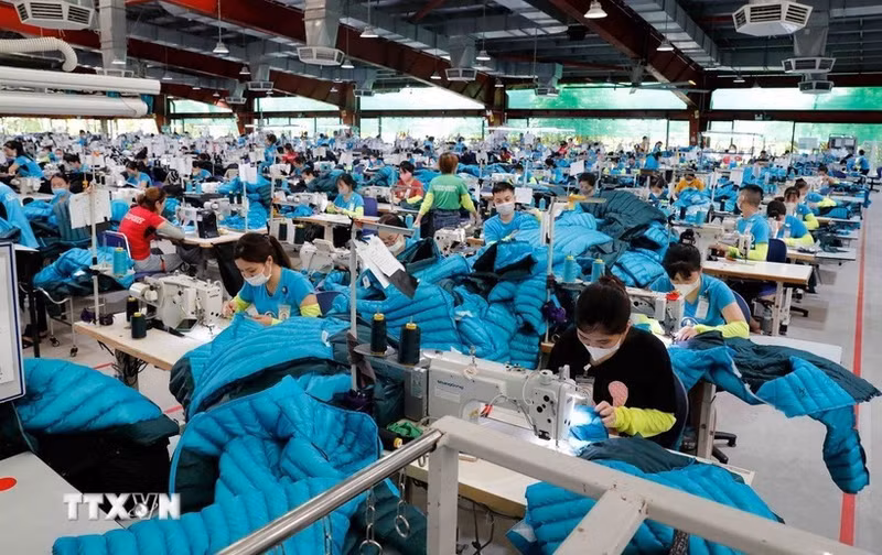 Рабочие шьют экспортную одежду на предприятии компании Maxport Vietnam Co., Ltd. (Фото: ВИА)